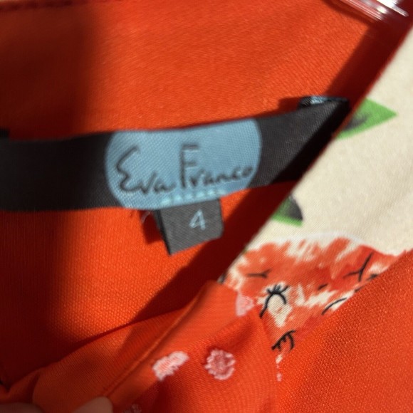 Eva Franco Mandy Dress Sz. 4 Pineapple Halter Cut Out Pleated Sleeveless Lined - Picture 5 of 16